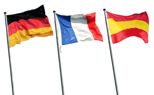 German French Spanish Flags