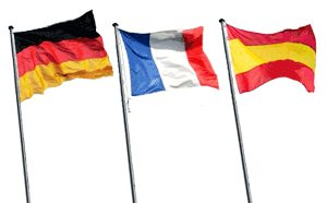 German French Spanish Flags